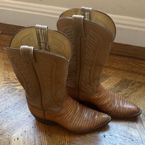 Tony Lama Tan and Brown Western Boots